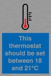 This thermostat should be set between 18 and 21°C